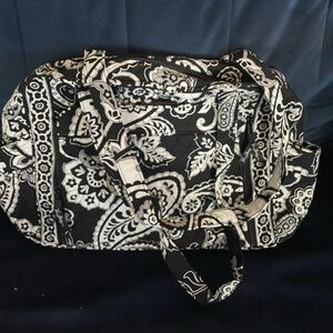 Vintage Vera Bradley Black & White Paisley Organizer Tote Diaper Bag
